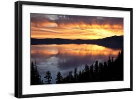 Crater Lake at Sunrise, Crater Lake National Park, Oregon, USA-Michel Hersen-Framed Photographic Print
