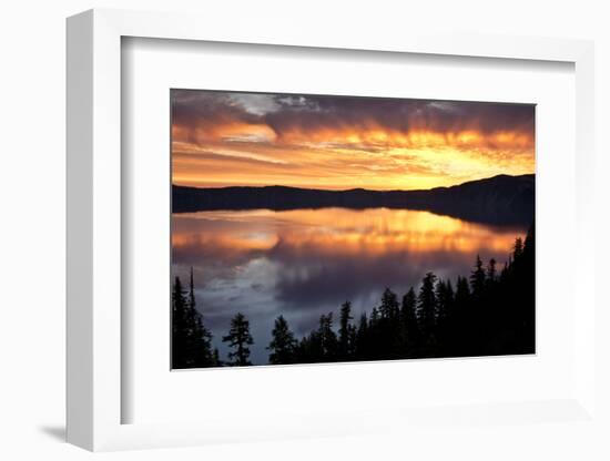 Crater Lake at Sunrise, Crater Lake National Park, Oregon, USA-Michel Hersen-Framed Photographic Print