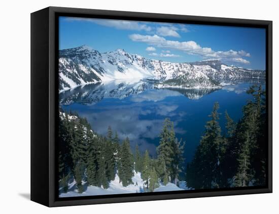 Crater Lake During a Cold Winter, Oregon, USA-Janis Miglavs-Framed Stretched Canvas