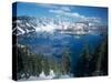 Crater Lake During a Cold Winter, Oregon, USA-Janis Miglavs-Stretched Canvas