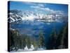 Crater Lake During a Cold Winter, Oregon, USA-Janis Miglavs-Stretched Canvas