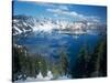 Crater Lake During a Cold Winter, Oregon, USA-Janis Miglavs-Stretched Canvas