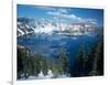 Crater Lake During a Cold Winter, Oregon, USA-Janis Miglavs-Framed Photographic Print