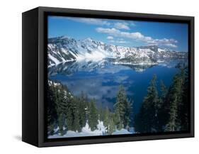 Crater Lake During a Cold Winter, Oregon, USA-Janis Miglavs-Framed Stretched Canvas