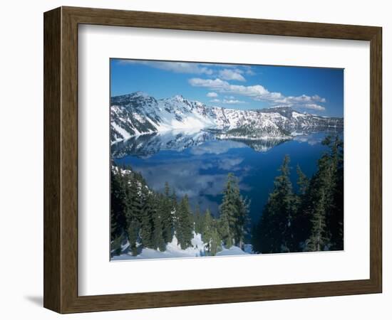 Crater Lake During a Cold Winter, Oregon, USA-Janis Miglavs-Framed Photographic Print