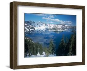 Crater Lake During a Cold Winter, Oregon, USA-Janis Miglavs-Framed Photographic Print