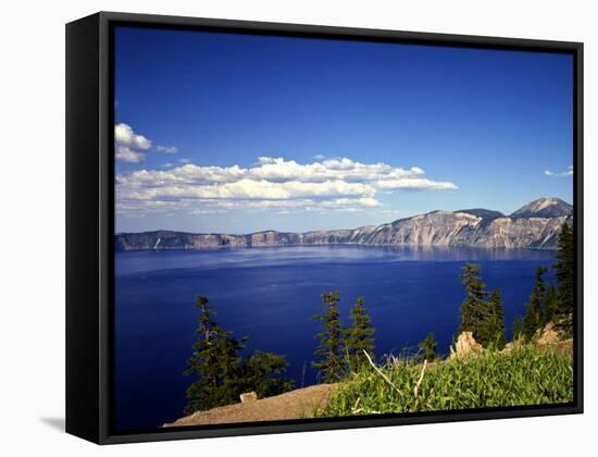 Crater Lake in Crater Lake National Park, Oregon, USA-Bernard Friel-Framed Stretched Canvas