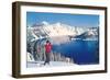 Crater Lake in Winter, Oregon-null-Framed Art Print