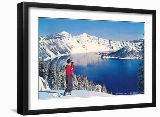 Crater Lake in Winter, Oregon-null-Framed Art Print