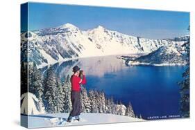 Crater Lake in Winter, Oregon-null-Stretched Canvas