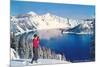 Crater Lake in Winter, Oregon-null-Mounted Art Print