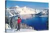 Crater Lake in Winter, Oregon-null-Stretched Canvas