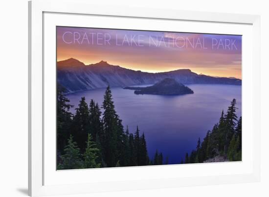 Crater Lake National Park, Oregon - Aerial View-Lantern Press-Framed Art Print