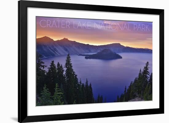 Crater Lake National Park, Oregon - Aerial View-Lantern Press-Framed Art Print