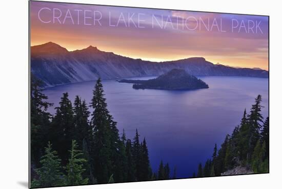 Crater Lake National Park, Oregon - Aerial View-Lantern Press-Mounted Art Print