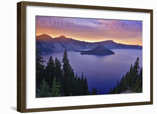 Crater Lake National Park, Oregon - Aerial View-Lantern Press-Framed Art Print