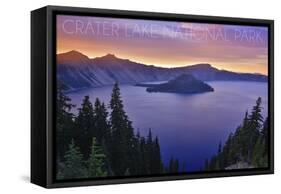 Crater Lake National Park, Oregon - Aerial View-Lantern Press-Framed Stretched Canvas