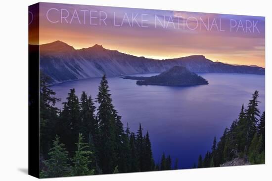 Crater Lake National Park, Oregon - Aerial View-Lantern Press-Stretched Canvas
