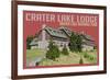 Crater Lake National Park, Oregon - Lodge-Lantern Press-Framed Art Print