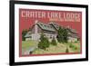 Crater Lake National Park, Oregon - Lodge-Lantern Press-Framed Art Print