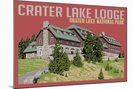 Crater Lake National Park, Oregon - Lodge-Lantern Press-Mounted Art Print