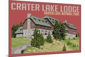 Crater Lake National Park, Oregon - Lodge-Lantern Press-Mounted Art Print