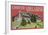 Crater Lake National Park, Oregon - Lodge-Lantern Press-Framed Art Print