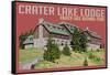 Crater Lake National Park, Oregon - Lodge-Lantern Press-Framed Stretched Canvas