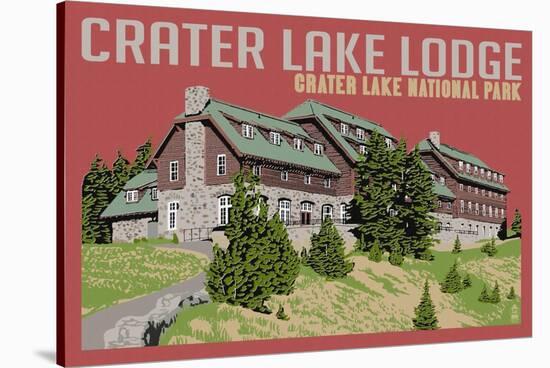 Crater Lake National Park, Oregon - Lodge-Lantern Press-Stretched Canvas