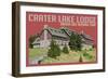 Crater Lake National Park, Oregon - Lodge-Lantern Press-Framed Art Print