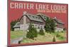 Crater Lake National Park, Oregon - Lodge-Lantern Press-Mounted Art Print
