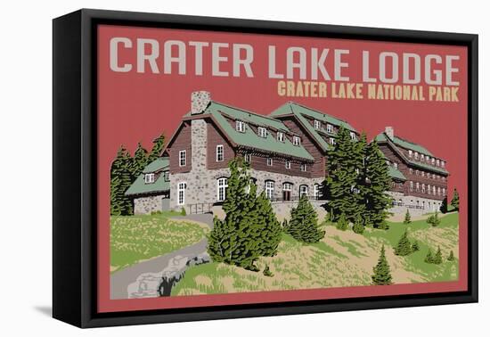 Crater Lake National Park, Oregon - Lodge-Lantern Press-Framed Stretched Canvas