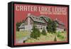 Crater Lake National Park, Oregon - Lodge-Lantern Press-Framed Stretched Canvas