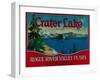 Crater Lake Pear Crate Label - Medford, OR-Lantern Press-Framed Art Print