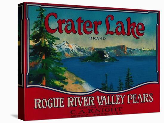 Crater Lake Pear Crate Label - Medford, OR-Lantern Press-Stretched Canvas