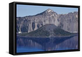 Crater Lake Showing Wizard Island (Volcanic Cone)-null-Framed Stretched Canvas