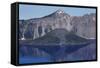 Crater Lake Showing Wizard Island (Volcanic Cone)-null-Framed Stretched Canvas