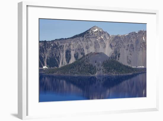 Crater Lake Showing Wizard Island (Volcanic Cone)-null-Framed Photographic Print