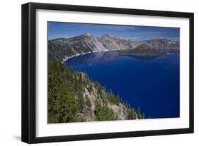 Crater Lake Showing Wizard Island (Volcanic Cone)-null-Framed Photographic Print