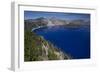 Crater Lake Showing Wizard Island (Volcanic Cone)-null-Framed Photographic Print