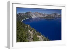 Crater Lake Showing Wizard Island (Volcanic Cone)-null-Framed Photographic Print