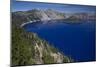 Crater Lake Showing Wizard Island (Volcanic Cone)-null-Mounted Photographic Print