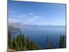 Crater Lake Shrouded in Smoke from Forest Fires, Crater Lake Nat'l Park, Southern Oregon, USA-David R. Frazier-Mounted Premium Photographic Print