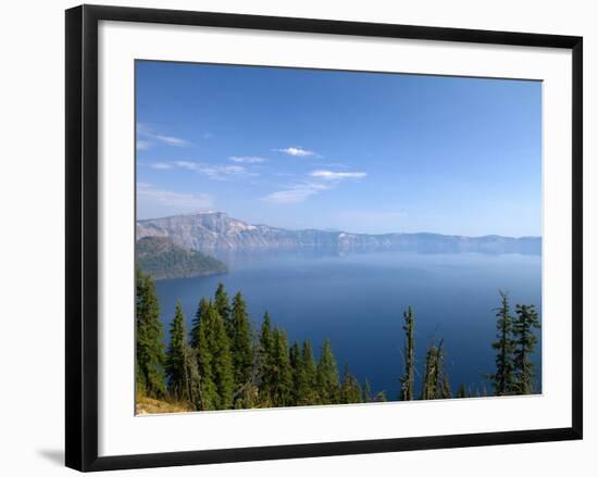 Crater Lake Shrouded in Smoke from Forest Fires, Crater Lake Nat'l Park, Southern Oregon, USA-David R. Frazier-Framed Photographic Print