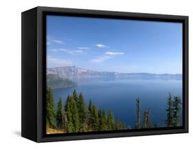 Crater Lake Shrouded in Smoke from Forest Fires, Crater Lake Nat'l Park, Southern Oregon, USA-David R. Frazier-Framed Stretched Canvas