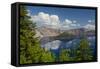 Crater Lake, Wizard Island, Crater Lake National Park, Oregon, USA-Michel Hersen-Framed Stretched Canvas
