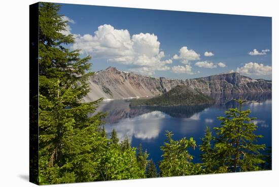 Crater Lake, Wizard Island, Crater Lake National Park, Oregon, USA-Michel Hersen-Stretched Canvas