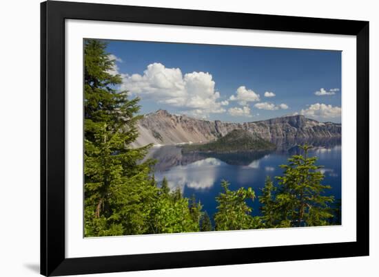 Crater Lake, Wizard Island, Crater Lake National Park, Oregon, USA-Michel Hersen-Framed Photographic Print