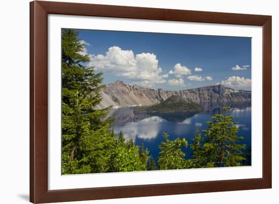 Crater Lake, Wizard Island, Crater Lake National Park, Oregon, USA-Michel Hersen-Framed Photographic Print