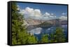 Crater Lake, Wizard Island, Crater Lake National Park, Oregon, USA-Michel Hersen-Framed Stretched Canvas